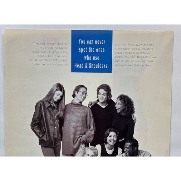 Head and Shoulders Shampoo Print Ad Vintage 90s Dandruff Hair Care - Picture 4 of 5
